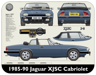 Jaguar XJSC Cabriolet 1985-90 Place Mat, Medium